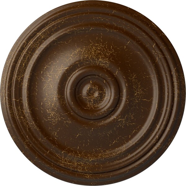 Ekena Millwork Reece Ceiling Medallion (Fits Canopies up to 6 3/4"), Hnd-Painted Root Beer Crackle, 21"OD x 1 1/4"P CM21RERBC - main